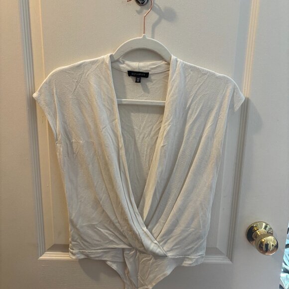 Dynamite Draped Crossover Bodysuit - White Size S - Picture 1 of 2